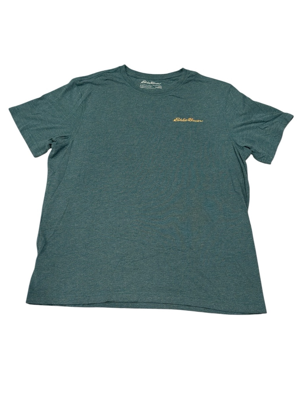 Eddie Bauer Men's Teal Crewneck Short-Sleeve Tee with Gold Logo